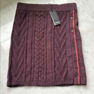 NEW Monrow Rhubard/wine‎ Ribbed Pencil MIDI skirt